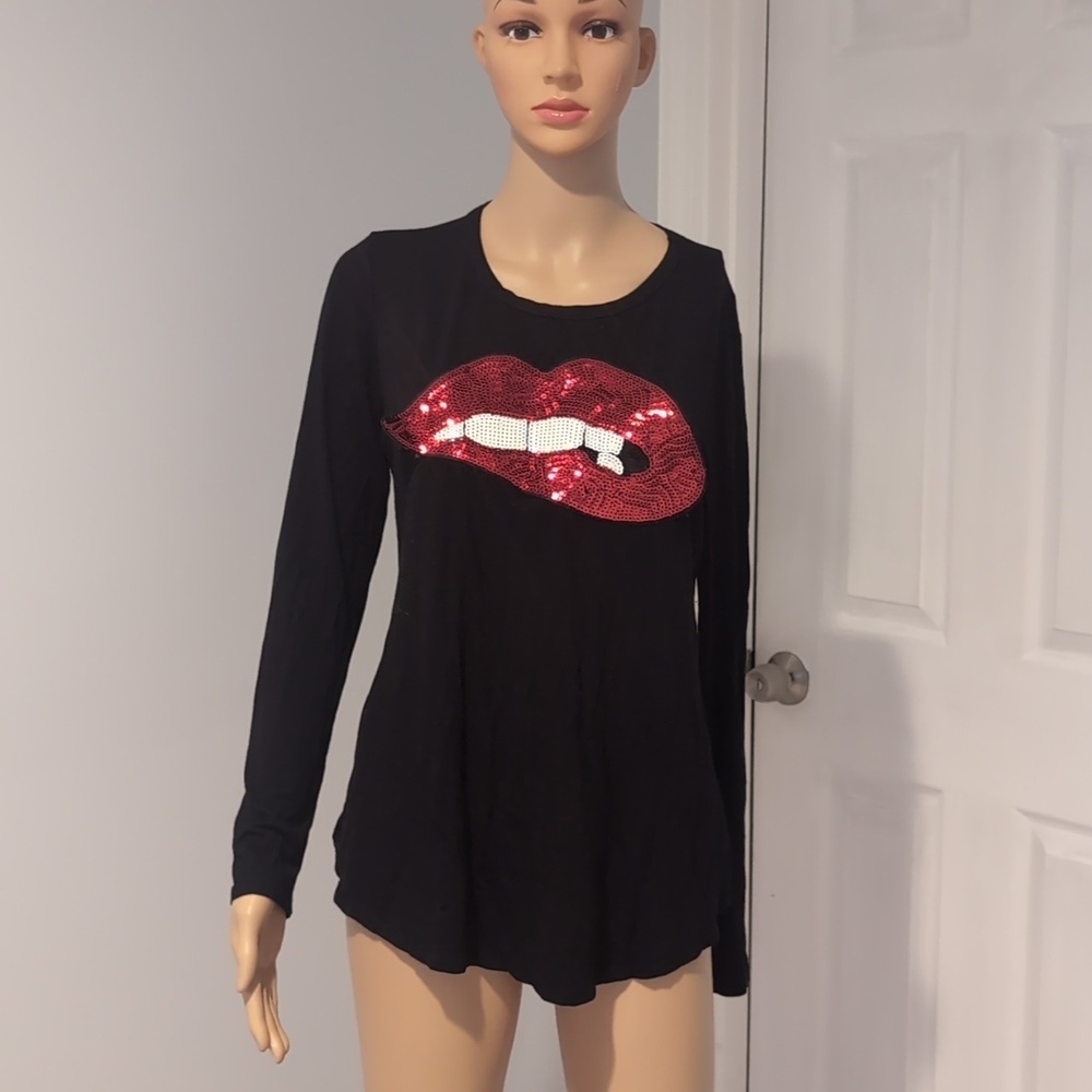 Cotton top with lips